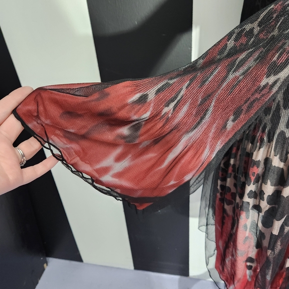 Red Leopard Mesh Top - Picture 6 of 9